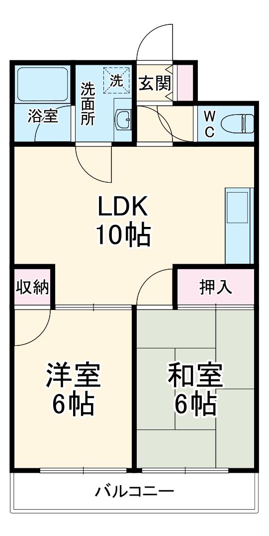 ニューアネックス(2LDK/4階)の間取り写真