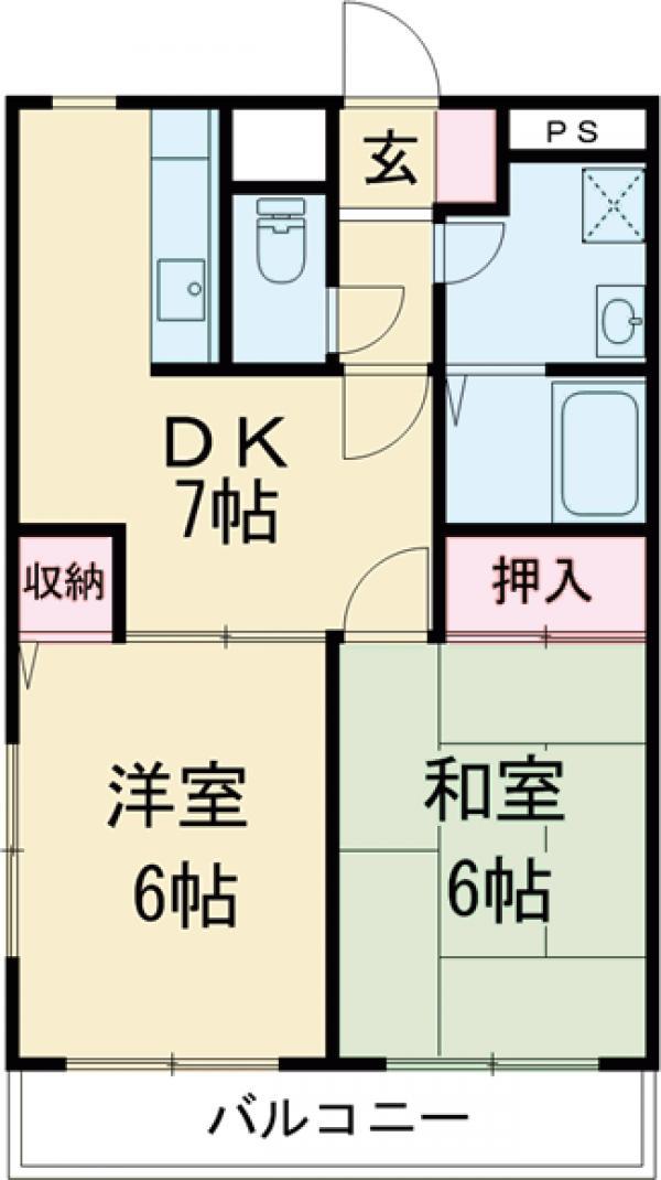 セレーサ(2DK/3階)の間取り写真