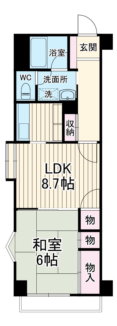 カサグランデ大宮(1LDK/1階)の間取り写真