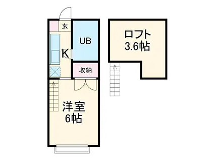 シャルムNS(ワンルーム/1階)の間取り写真