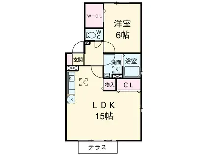 カーサベルデⅢ(1LDK/2階)の間取り写真
