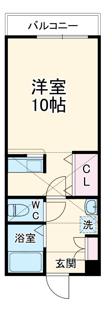 アネックス(ワンルーム/1階)の間取り写真