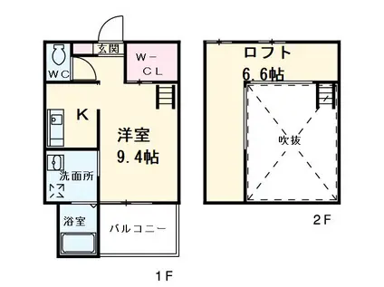 VEGA新富(ワンルーム/1階)の間取り写真