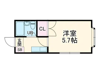 ロイヤルコート2(1K/1階)の間取り写真