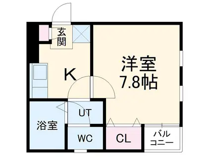 A-LEGATO鳥居西通(1K/2階)の間取り写真