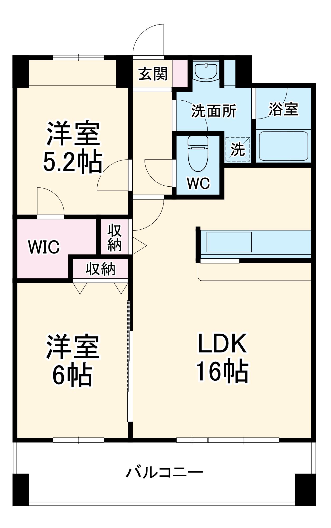 パインフォレスト妙典2(2LDK/5階)の間取り写真