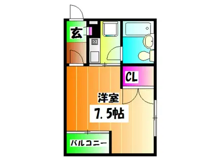 メゾン行徳(1K/3階)の間取り写真