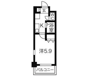 びいI千種(1K/4階)の間取り写真