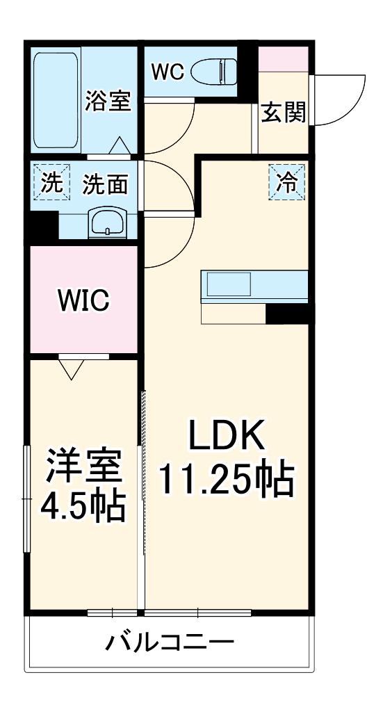 アメニティコート(1LDK/2階)の間取り写真