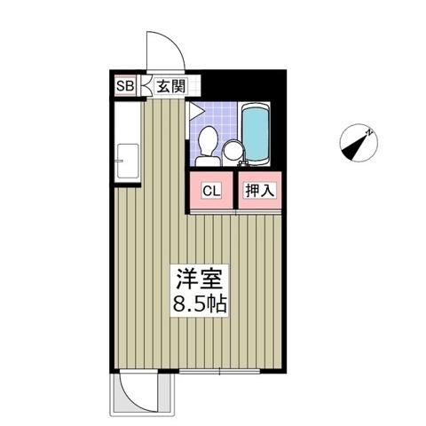 宮前ビル(ワンルーム/4階)の間取り写真