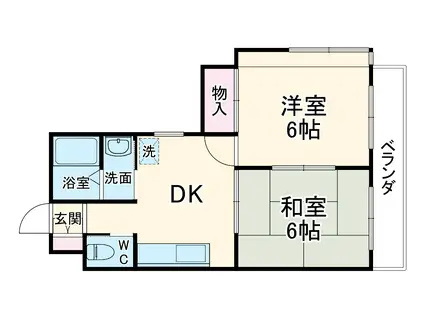 パークハイツ万平(2DK/3階)の間取り写真