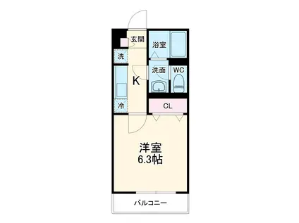 リブリ・YUME4(1K/2階)の間取り写真