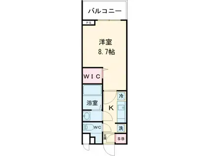 ウィルテラス用賀(1K/4階)の間取り写真