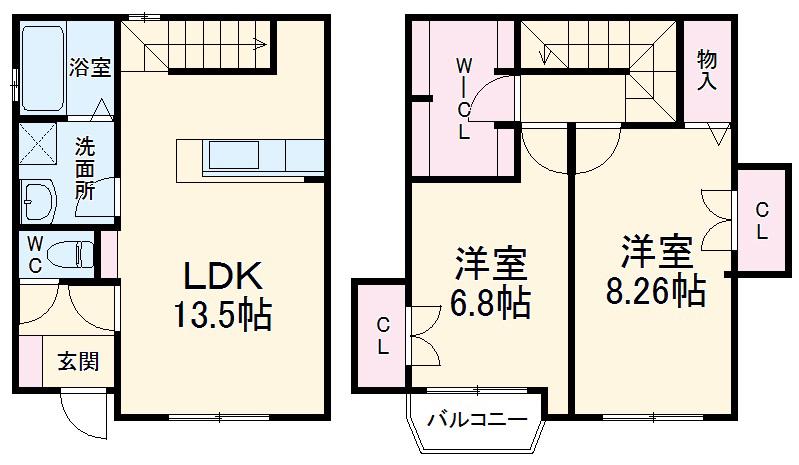 アトラス凜(2LDK)の間取り写真