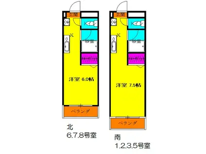 プラチナコート52番館(ワンルーム/5階)の間取り写真