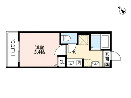 西武池袋・豊島線 江古田駅 徒歩6分 3階建 築8年(1K/2階)の間取り写真