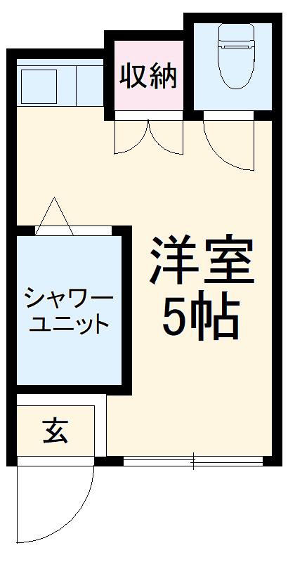 クロスコート向ヶ丘1(ワンルーム/1階)の間取り写真