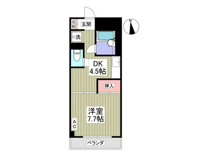 マンションタカノ(1DK/1階)の間取り写真