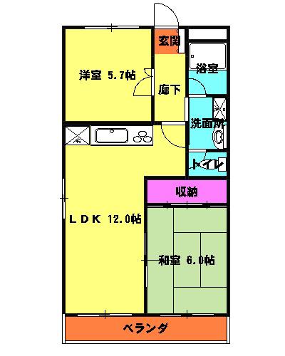 ロハス星川(2LDK/6階)の間取り写真