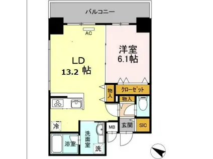 ハイムローゼⅦ(1LDK/2階)の間取り写真