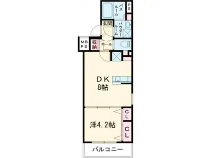 KNOTS桜台STA(1DK/3階)の間取り写真