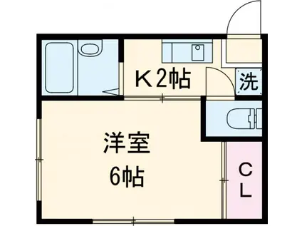 ドミールおくさわ(1K/1階)の間取り写真