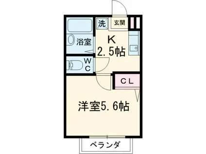 へーベルメゾン桂香(1K/1階)の間取り写真