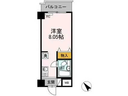 ブルービラ吉原(ワンルーム/4階)の間取り写真