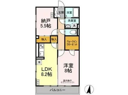 コンタード高松台(2DK/2階)の間取り写真