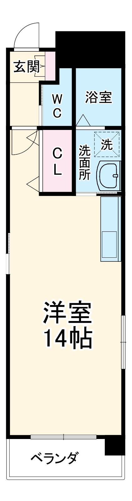 ラ・ミノールⅢ(ワンルーム/4階)の間取り写真