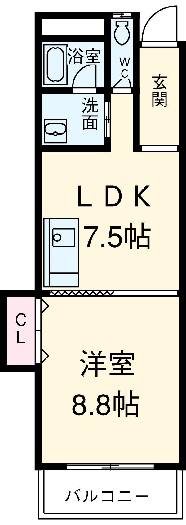 NKビル野田(1LDK/3階)の間取り写真
