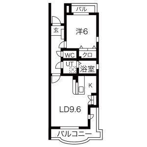 ブルーム(1LDK/2階)の間取り写真