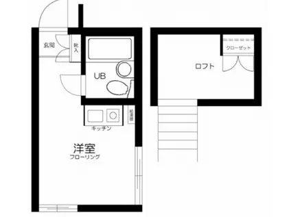 カルタス21駒場東大前(ワンルーム/1階)の間取り写真
