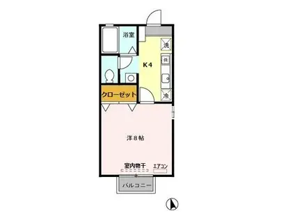 カサグランデ(1K/2階)の間取り写真