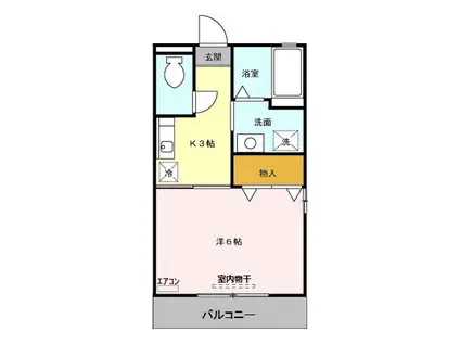 フライハイツラオム(1K/1階)の間取り写真