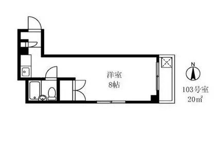 メゾン那須(ワンルーム/1階)の間取り写真