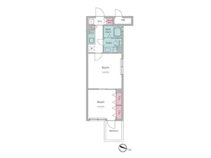 レジディア西新宿2(2K/3階)の間取り写真