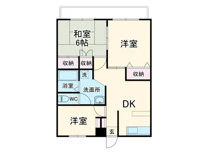 リングス籠原Ⅰ(3DK/2階)の間取り写真