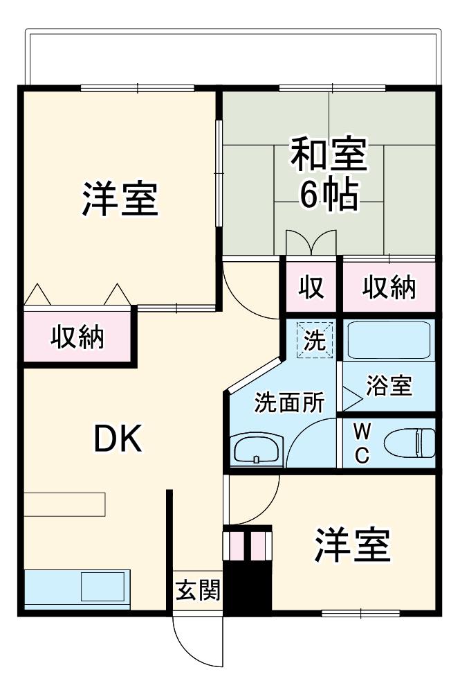 リングス籠原Ⅰ(3DK/4階)の間取り写真