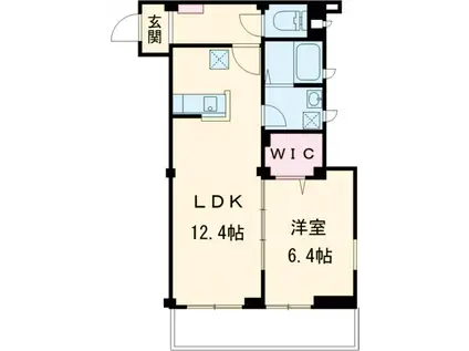 ビューノ芦花(1LDK/4階)の間取り写真