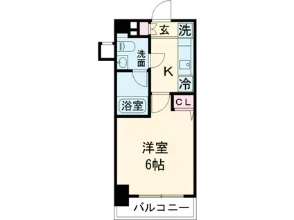 アプレシティ桜上水(1K/2階)の間取り写真