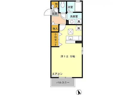 AGスクエア(ワンルーム/1階)の間取り写真