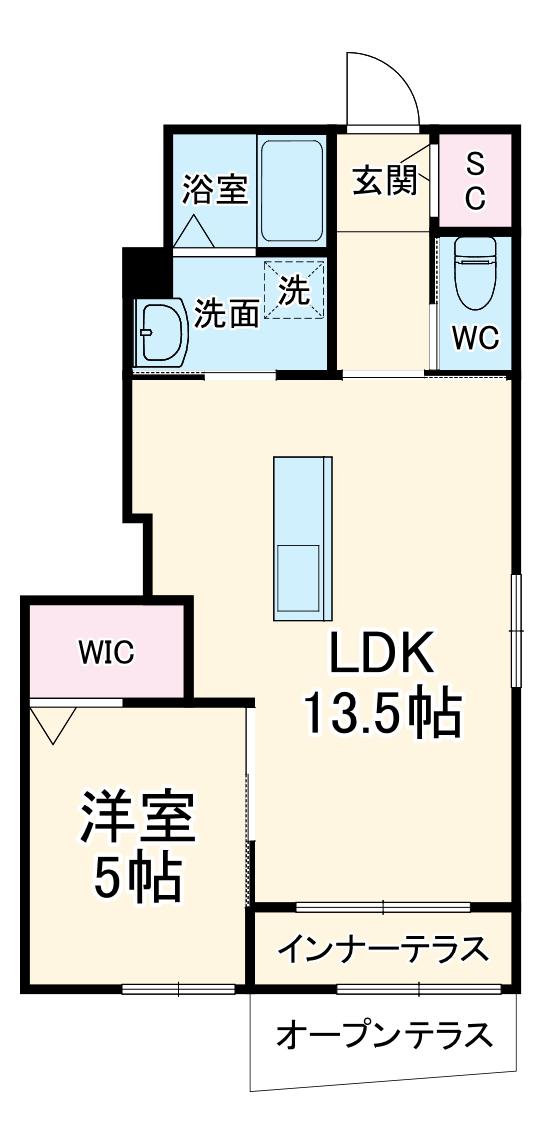 グランパレス浜松半田(1LDK/1階)の間取り写真