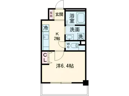 KDXレジデンス上野毛(1K/3階)の間取り写真