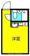 青井第二宏和ハイツ(ワンルーム/1階)の間取り写真