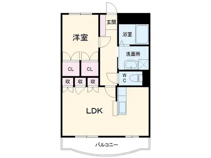エスプリ(1LDK/3階)の間取り写真