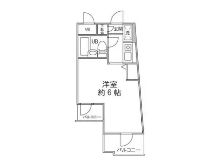 DOM登戸(ワンルーム/3階)の間取り写真