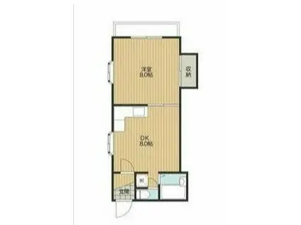 パークフロントB(1DK/2階)の間取り写真