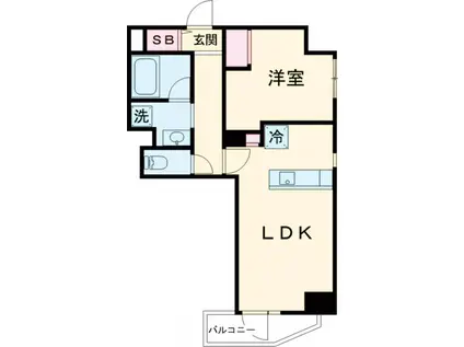 ザ・レジデンス・オブ・トーキョーC18(1LDK/9階)の間取り写真