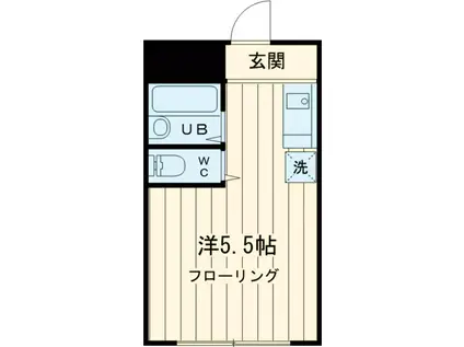 芦花公園ハイツ(ワンルーム/1階)の間取り写真